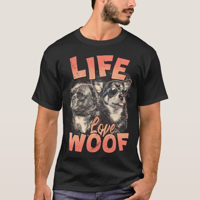 Life Kärlek Woof T Shirt (Framsida)