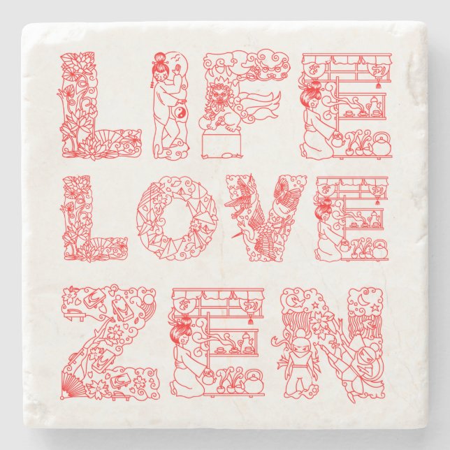 Life, Kärlek, Zen Underlägg Sten (Framsidan)