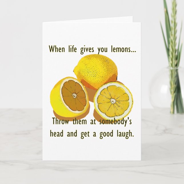 Life Lemons Mörk Humor Funny Gult Frukt Kort (Framsida)