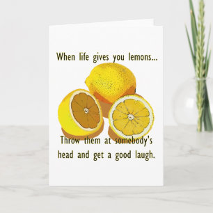 Life Lemons Mörk Humor Funny Gult Frukt Kort