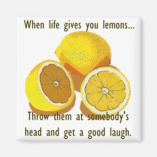 Life Lemons Mörk Humor Funny Gult Frukt Magnet (Framsidan)