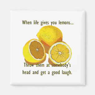 Life Lemons Mörk Humor Funny Gult Frukt Magnet