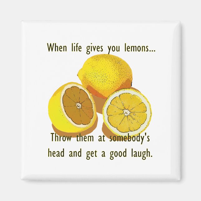 Life Lemons Mörk Humor Funny Gult Frukt Magnet (Framsidan)