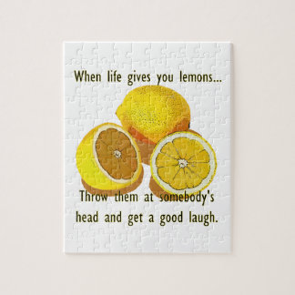 Life Lemons Mörk Humor Funny Gult Frukt Pussel