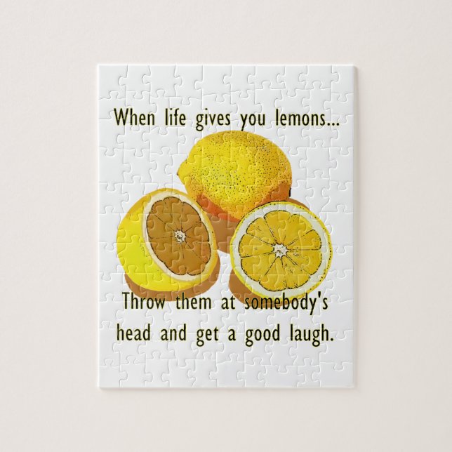 Life Lemons Mörk Humor Funny Gult Frukt Pussel (Vertikal)