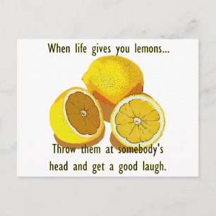 Life Lemons Mörk Humor Funny Gult Frukt Vykort