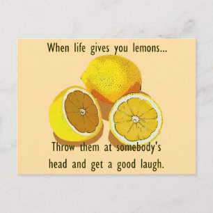Life Lemons Mörk Humor Funny Gult Frukt Vykort
