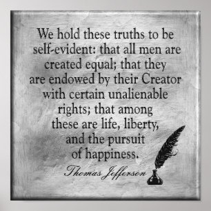 Life Liberty Happity - Jefferson-citat - print Poster