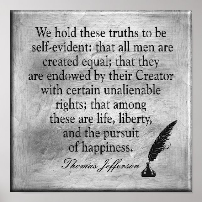 Life Liberty Happity - Jefferson-citat - print Poster (Framsidan)