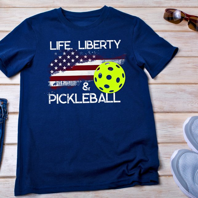 Life Liberty och Pickleball Funny T Shirt (Skapare uppladdad)