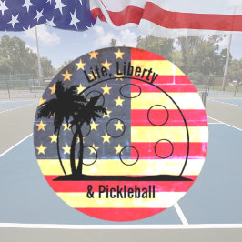 Life Liberty & Pickleball Patriotic Runt Klistermärke