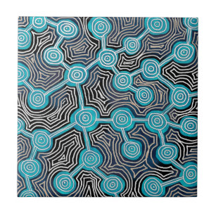 Life Linjer Aboriginal stil abstrakt mönster Kakelplatta
