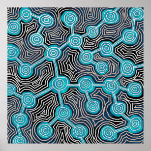 Life Linjer Aboriginal stil abstrakt mönster Poster