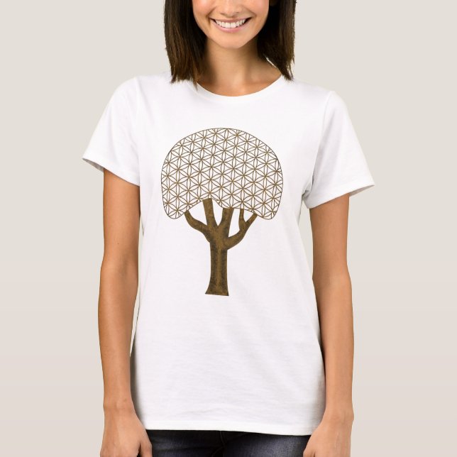 Life Livets träd blomma Tee Shirt (Framsida)