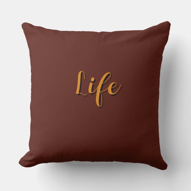 Life Logo Dk Brun      Kudde (Framsida)