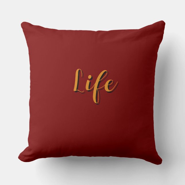 Life Logo Dk Röd      Kudde (Framsida)