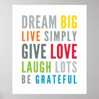 LIFE MANTRA positiv coola typografi ljusa färger