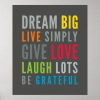 LIFE MANTRA positiv coola typografi ljusa färger