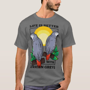 Life med Parrots Exotic Animal African Grått T Shirt