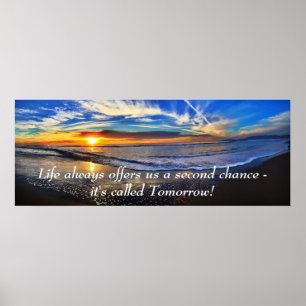 Life Ocean Sunrise Inspirational Motivation Quote Poster