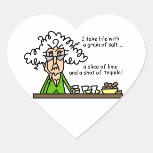 Life och Tequila Humor Hjärtformat Klistermärke