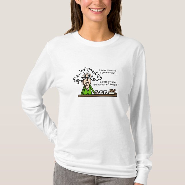 Life och Tequila Humor Tee Shirt (Framsida)