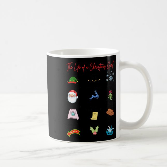 Life Of A Christmas Girl Era Nk Bow Preppy Coquett Kaffemugg (Höger)