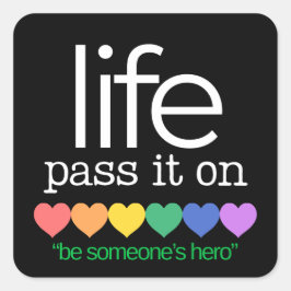 Life Organ Donor Awarness Stickers Fyrkantigt Klistermärke