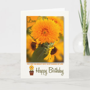 Life Partner Birthday Golden Daisys Bouquet Kort