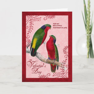 Life Partner Valentine Day Love birds Helgkort
