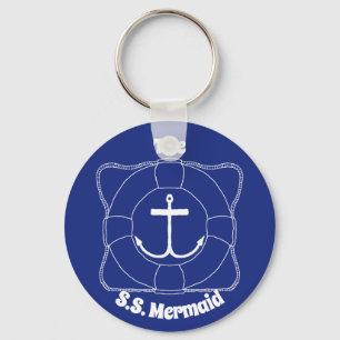 Life Preserver and Anchor Nyckelring (Lite Print)