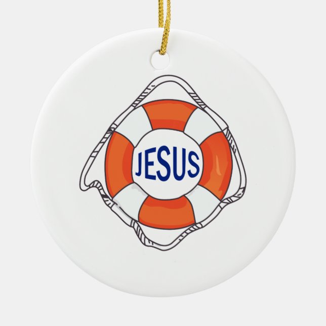 LIFE PRESERVER JESUS JULGRANSPRYDNAD KERAMIK (Framsidan)