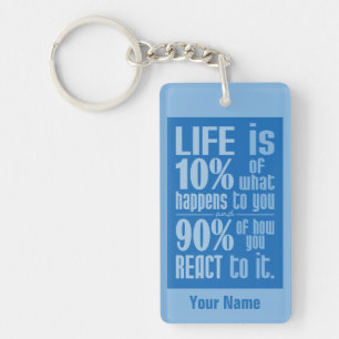 Life QUOTE anpassningsbar monogram nyckelring