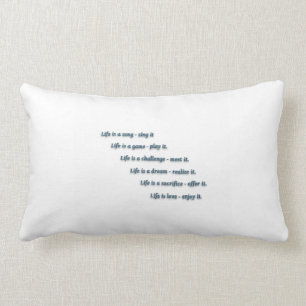 Life Quote av Sai Baba - Livet är ett sång - sjung Lumbarkudde