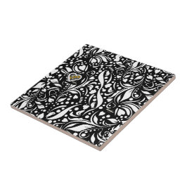 Life Quote Black Ceramic Tile av Adiela Akoo Kakelplatta