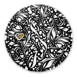 Life Quote Black Paisley Knob av Adiela Akoo Knopp