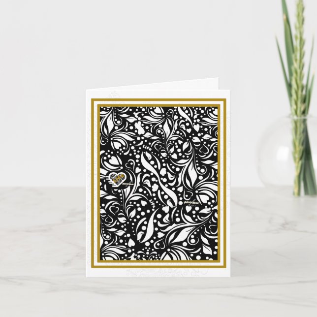 Life Quote Black Paisley Notecard - Adiela Akoo Anteckningskort (Framsida)