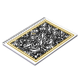Life Quote Black Paisley Spiral-fotodator Anteckningsbok