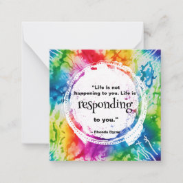 *~ LIFE Quote Tie Dye Inspire AP62 Note Card Anteckningskort