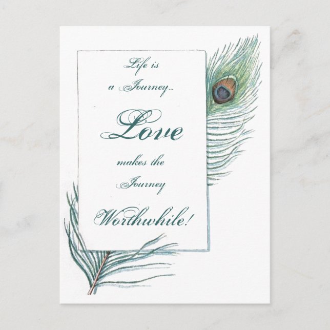 Life-resa Kärlek WorthMedan inspirationell Peacock Vykort (Framsida)