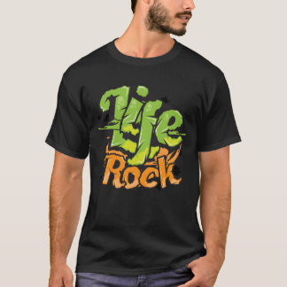 Life Rock tet art Graffiti grunge style design gif T Shirt