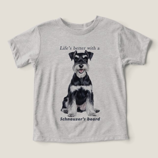 Life’s Better with a Schnauzer Beard – Kids’ Dog  T Shirt (Design Framsida)