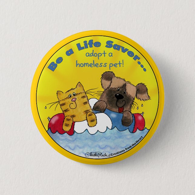 Life Saver - adoptera hemlösa husdjur Knapp (Framsida)