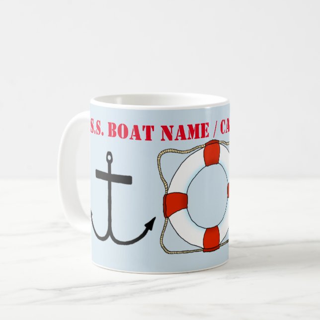 Life Saver & Anchor Mugg (Anpassa) (Framsida vänster)