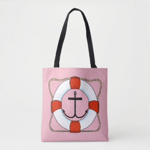 Life Saver & Anchor Tote Bag Tygkasse
