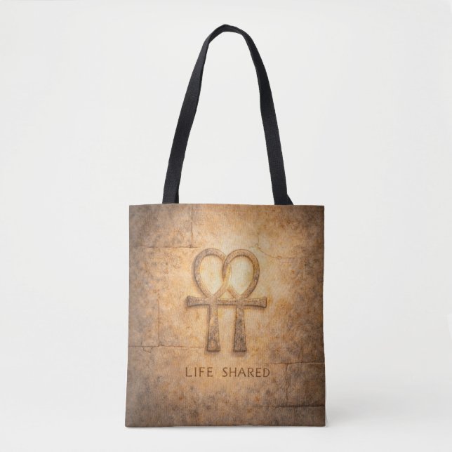 Life Shared Ankh Valentine Egyptian Love Symbol Tygkasse (Framsida)