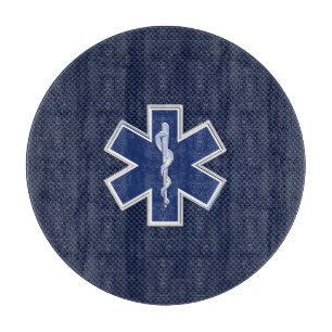 Life Sjukvårdare EMS-stjärna på Blue Carbon Fiber