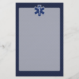 Life Sjukvårdare EMS-stjärna på Blue Carbon Fiber Brevpapper