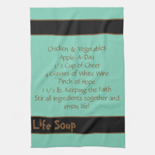 Life Soppa Kitchen Towel-Dubbla Rand Kökshandduk