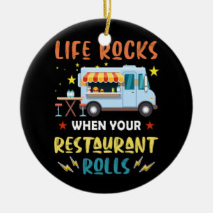 Life Sten när din restaurang rolls - mat Lastbil Julgransprydnad Keramik